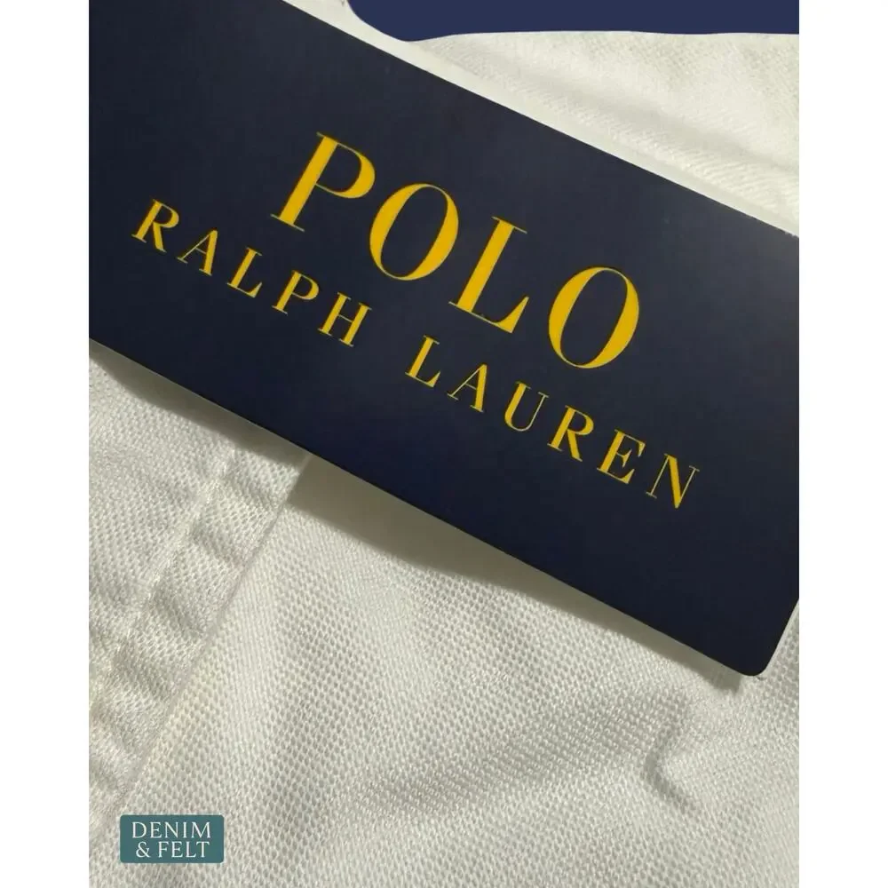 NEW Polo Ralph Lauren Boy White Pony Print Oxford Shirt Button Down Short Sleeve